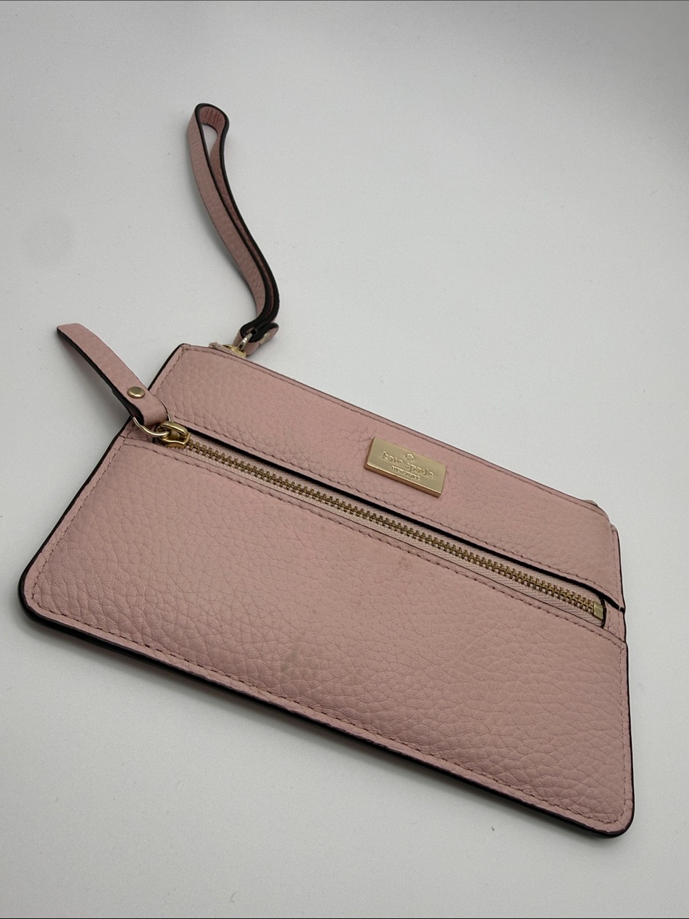Kate Spade New York Blush Pink Pebbled Leather Wristlet Wallet